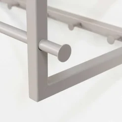 Wohnen Garderoben<Metallgarderobe in Taupe mit Hutablage - Yames