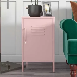Wohnen Kommoden<Metall-Kommode mit Tür in Rosa - Asbell