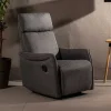 Wohnen Sessel<Microfaser TV Relaxsessel in Dunkelgrau - Vergoma