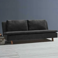 Wohnen Sofas<Microvelours Klappsofa in Schwarz - Ocna