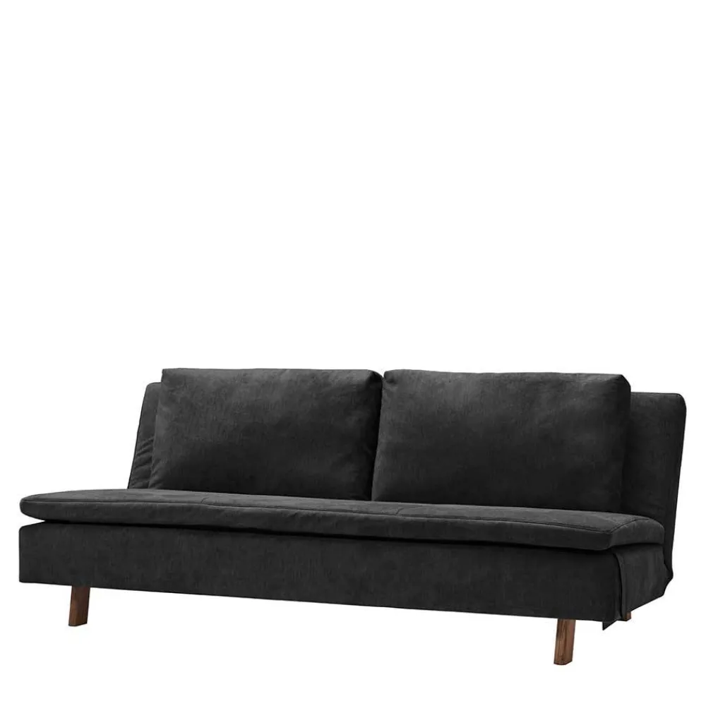 Wohnen Sofas<Microvelours Klappsofa in Schwarz - Ocna
