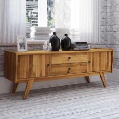 Wohnen Tv & Hifi-Möbel|Lowboards<Mid Century Lowboard aus Wildeiche Massivholz - Hardus