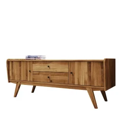 Wohnen Tv & Hifi-Möbel|Lowboards<Mid Century Lowboard aus Wildeiche Massivholz - Hardus