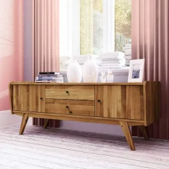 Wohnen Tv & Hifi-Möbel|Lowboards<Mid Century Lowboard aus Wildeiche Massivholz - Hardus