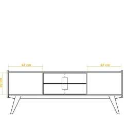 Wohnen Tv & Hifi-Möbel|Lowboards<Mid Century Lowboard aus Wildeiche Massivholz - Hardus