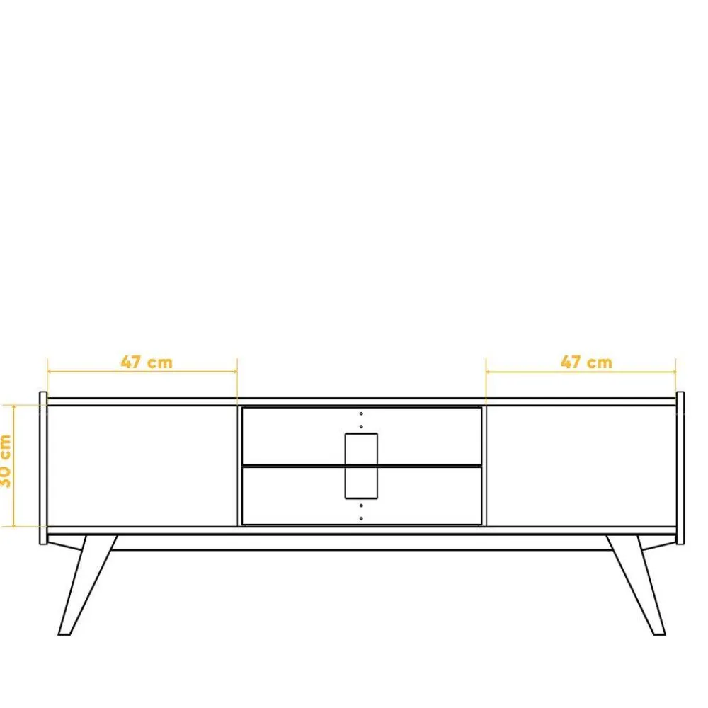 Wohnen Tv & Hifi-Möbel|Lowboards<Mid Century Lowboard aus Wildeiche Massivholz - Hardus