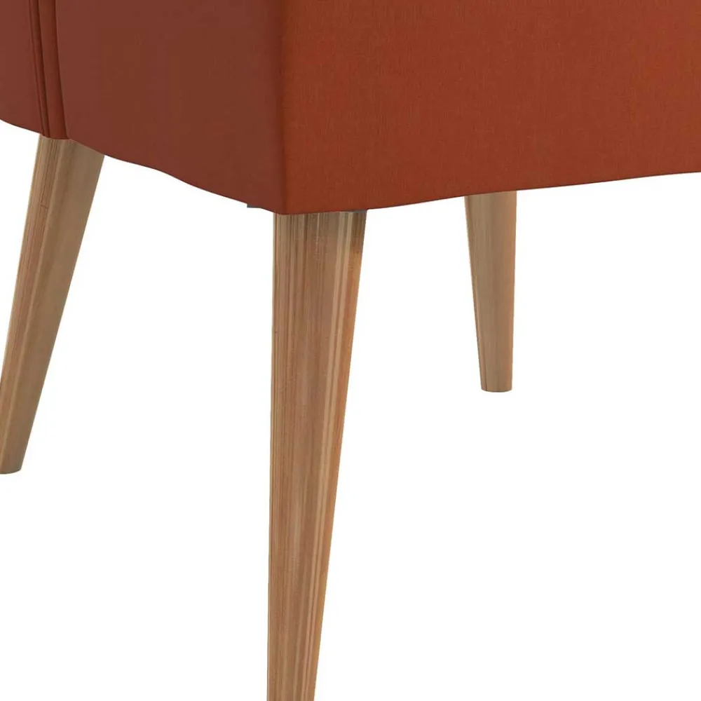 Wohnen Sessel<Mid Century Polstersessel in Ziegelrot und Natur - Elhan