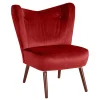 Wohnen Sessel<Mid Century Sessel in Ziegelrot Samtvelours - Klimaca