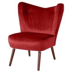 Wohnen Sessel<Mid Century Sessel in Ziegelrot Samtvelours - Klimaca