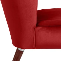 Wohnen Sessel<Mid Century Sessel in Ziegelrot Samtvelours - Klimaca