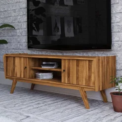 Wohnen Tv & Hifi-Möbel|Lowboards<Mid Century TV Lowboard aus Wildeiche massiv - Hardus