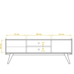 Wohnen Tv & Hifi-Möbel|Lowboards<Mid Century TV Lowboard aus Wildeiche massiv - Hardus