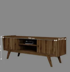 Wohnen Tv & Hifi-Möbel|Lowboards<Mid Century TV Lowboard aus Wildeiche massiv - Hardus