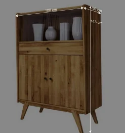 Wohnen Highboards|Vitrinen<Mid Century Wildeiche Schrank geölt - Hardus I