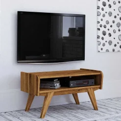 Wohnen Tv & Hifi-Möbel|Lowboards<Midcentury Wildeiche TV Bank mit Fach - Hardus