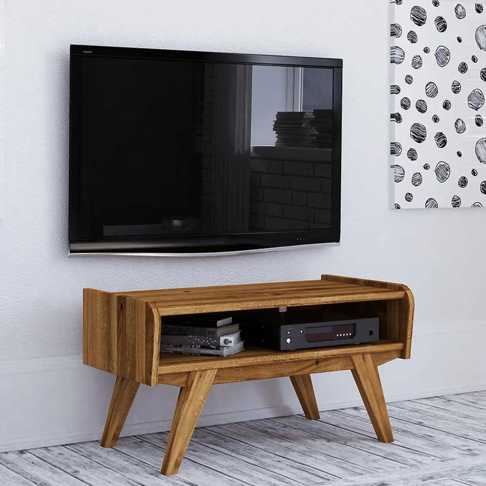 Wohnen Tv & Hifi-Möbel|Lowboards<Midcentury Wildeiche TV Bank mit Fach - Hardus