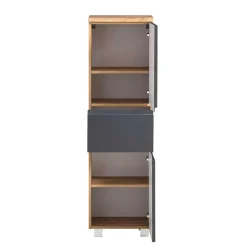 Wohnen Schränke<Midischrank fürs Bad in Grau matt & Wildeiche - Jambi