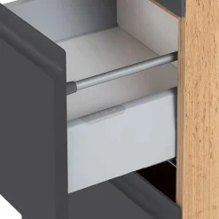 Wohnen Schränke<Midischrank fürs Bad in Grau matt & Wildeiche - Jambi