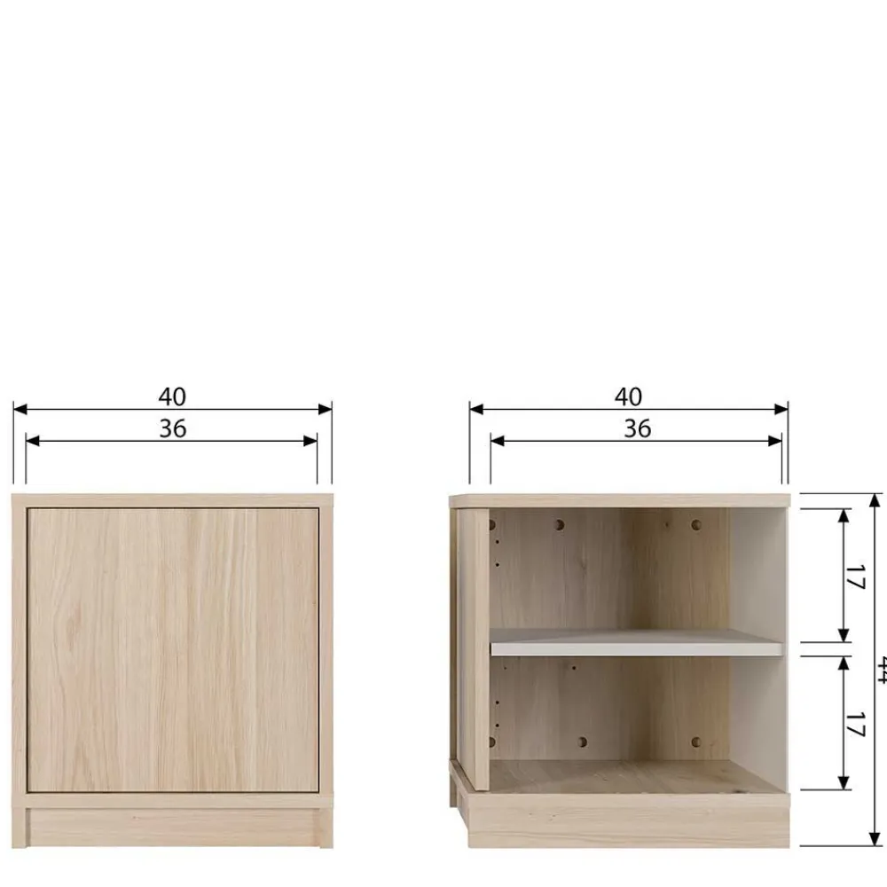 Wohnen Wohnwände<Minimalistische Wohnwand in Eiche - Ewana (sechsteilig)