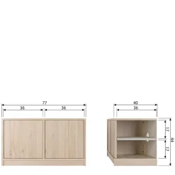 Wohnen Wohnwände<Minimalistische Wohnwand in Eiche - Ewana (sechsteilig)