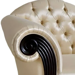 Wohnen Sofas<Modern Art Deco Recamiere in Creme und Schwarz - Ghaz