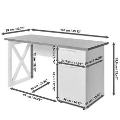Wohnen Tische<Modern Country Schreibtisch mit Stauraum - Ristina