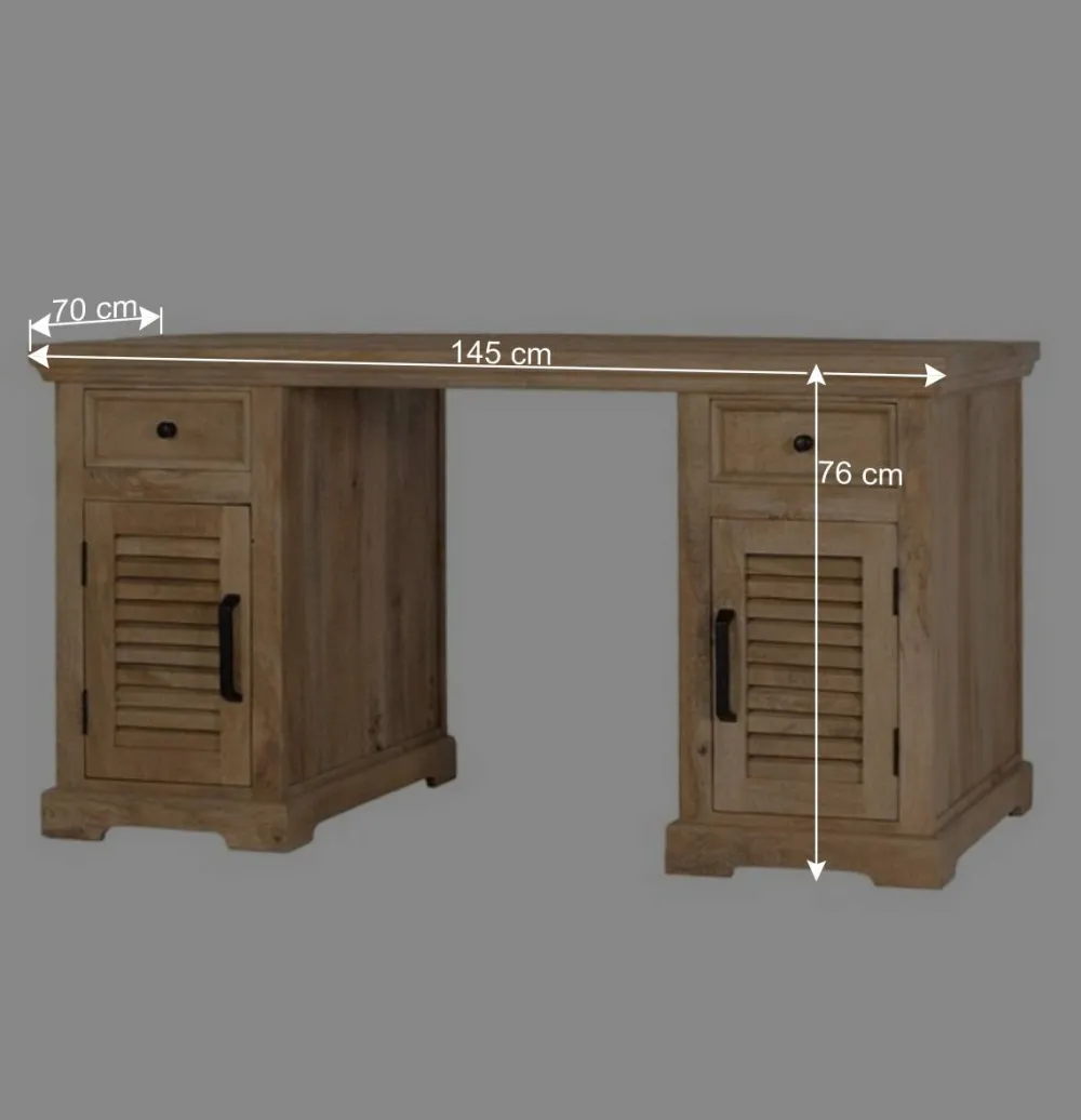 Wohnen Tische<Modern Country Schreibtisch mit Lamellentüren - Muray