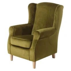Wohnen Sessel<Modern Country Sessel in Oliv Grün Samtvelours - Davork