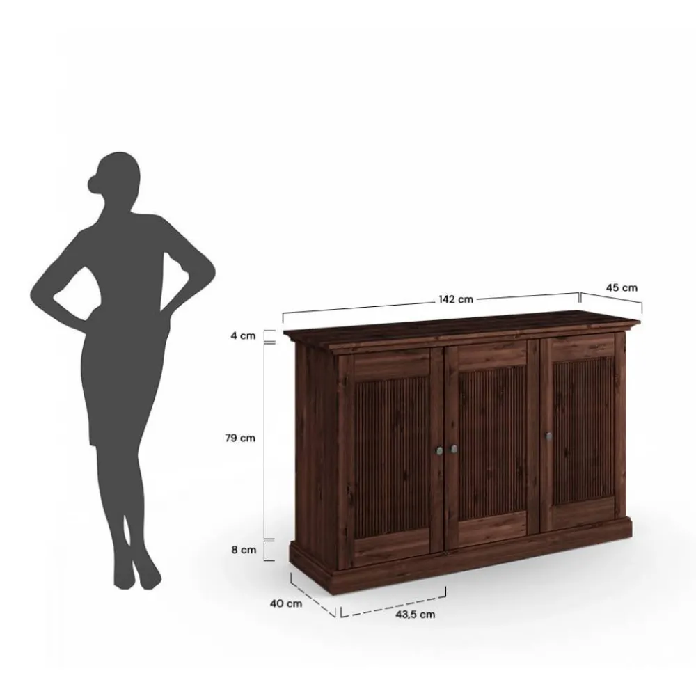 Wohnen Sideboards<Modern Country Sideboard in Dunkelbraun - Nauizia