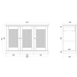 Wohnen Sideboards<Modern Country Sideboard in Dunkelbraun - Nauizia