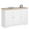 Wohnen Sideboards<Modern Country Türen-Kommode in Weiß & Eiche - Akedra