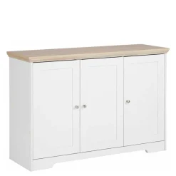 Wohnen Sideboards<Modern Country Türen-Kommode in Weiß & Eiche - Akedra