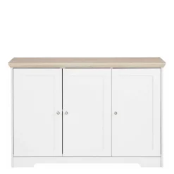 Wohnen Sideboards<Modern Country Türen-Kommode in Weiß & Eiche - Akedra