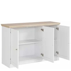 Wohnen Sideboards<Modern Country Türen-Kommode in Weiß & Eiche - Akedra