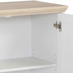 Wohnen Sideboards<Modern Country Türen-Kommode in Weiß & Eiche - Akedra