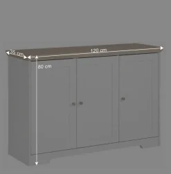 Wohnen Sideboards<Modern Country Türen-Kommode in Weiß & Eiche - Akedra