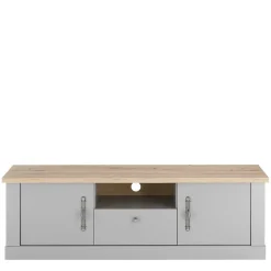 Wohnen Tv & Hifi-Möbel|Lowboards<Modern Country TV Board in Lichtgrau & Eiche - Buleta