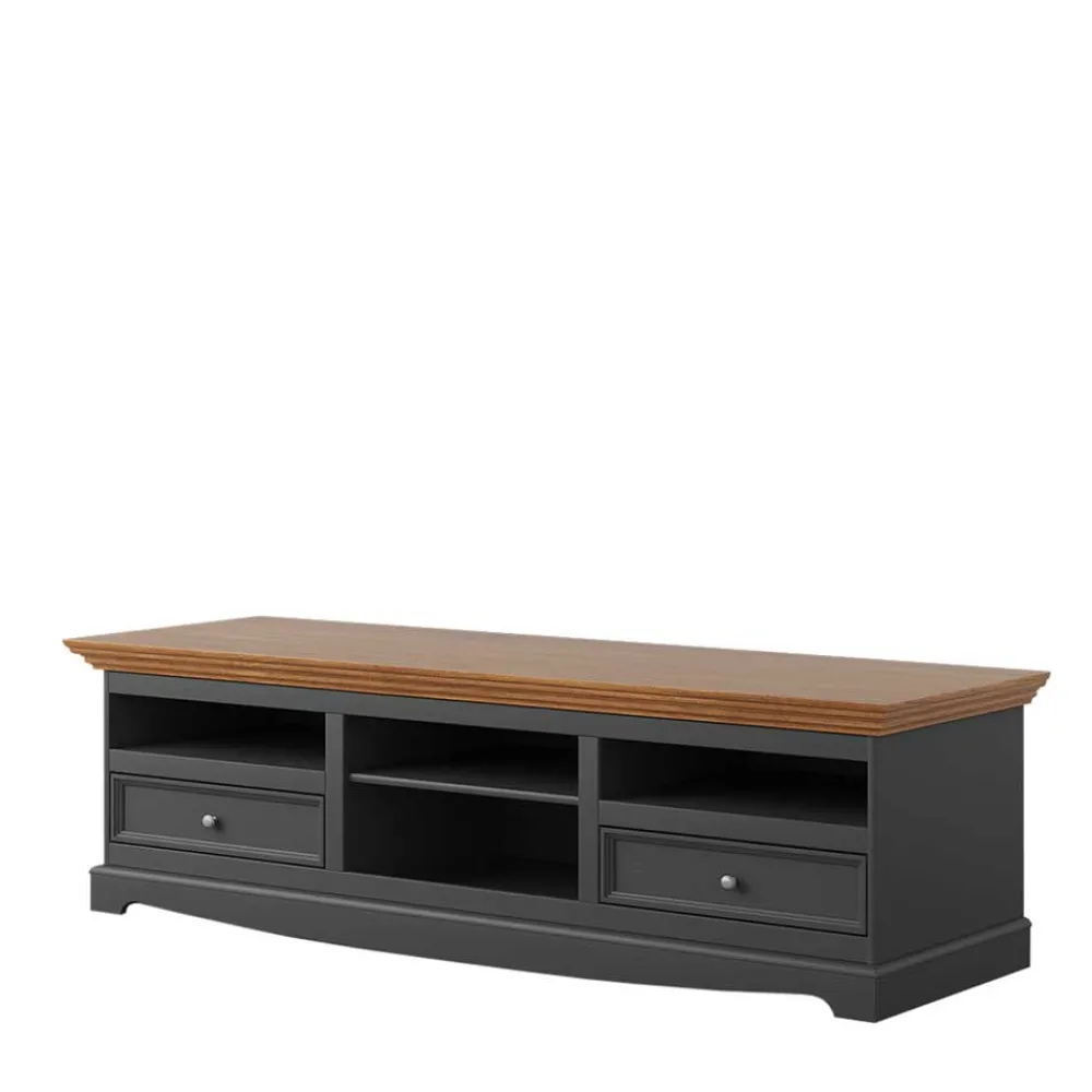 Wohnen Tv & Hifi-Möbel|Lowboards<Modern Country TV Board in Grau & Kiefer - Eromsia