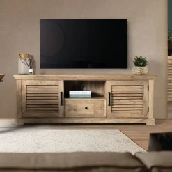 Wohnen Tv & Hifi-Möbel|Lowboards<Modern Country TV Board mit Lamellentüren - Muray