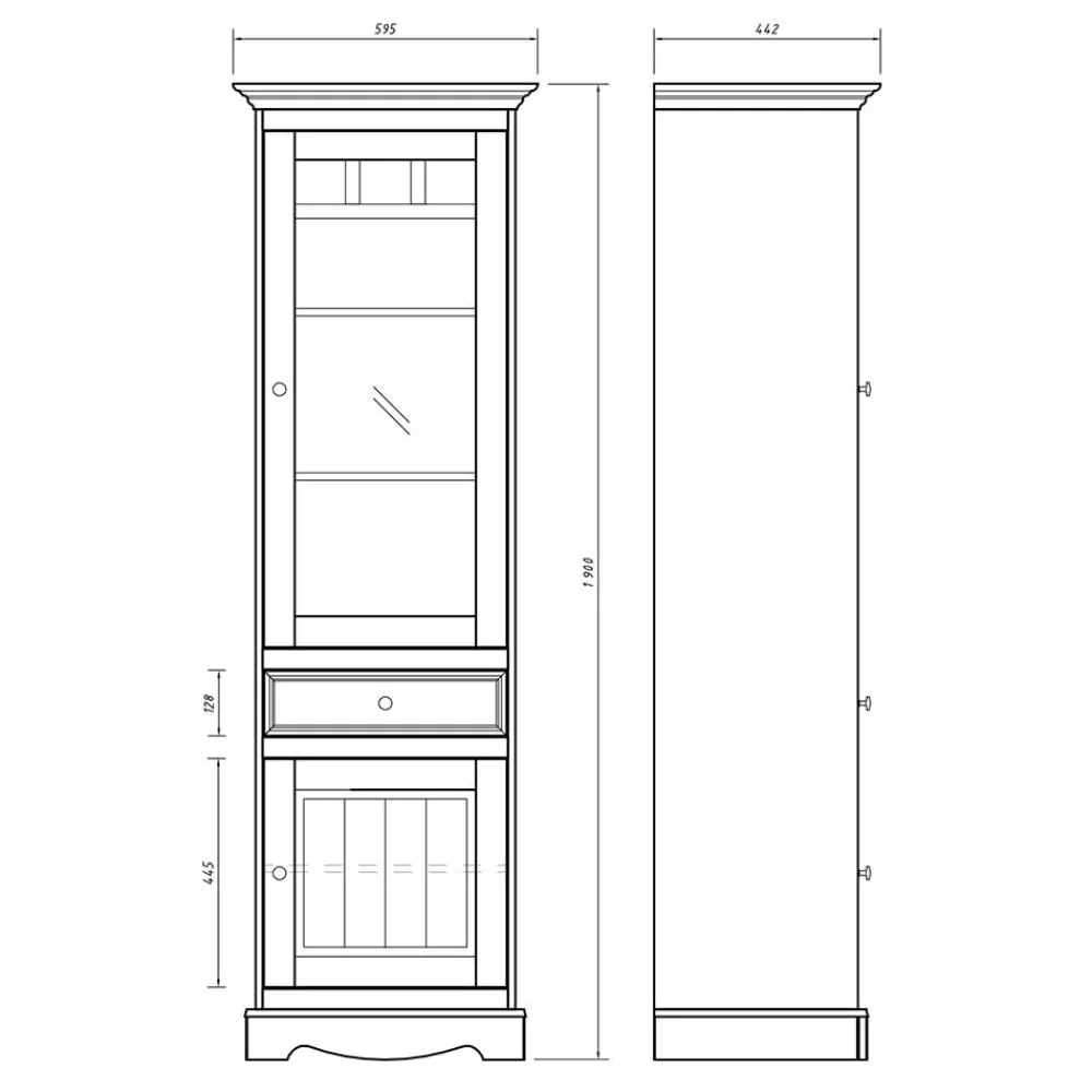 Wohnen Vitrinen<Modern Country Vitrine zweifarbig - Vitablo