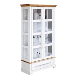 Wohnen Vitrinen<Modern Country Vitrinenschrank zweifarbig - Eyzaco