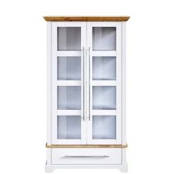 Wohnen Vitrinen<Modern Country Vitrinenschrank zweifarbig - Eyzaco