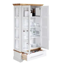 Wohnen Vitrinen<Modern Country Vitrinenschrank zweifarbig - Eyzaco