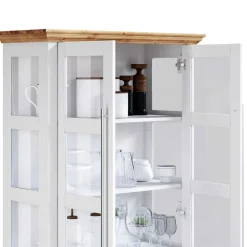 Wohnen Vitrinen<Modern Country Vitrinenschrank zweifarbig - Eyzaco