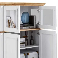 Wohnen Highboards<Modern Country Wohnzimmerschrank zweifarbig - Eyzaco