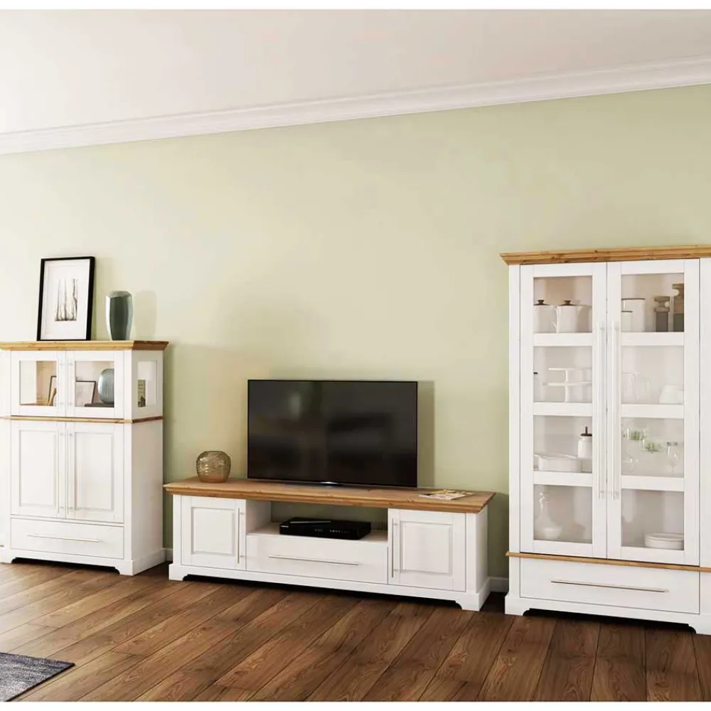 Wohnen Highboards<Modern Country Wohnzimmerschrank zweifarbig - Eyzaco