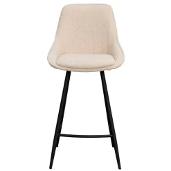 Wohnen Hocker<Moderne Boucle Barstühle in Beige - Alberta (2er Set)