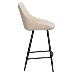 Wohnen Hocker<Moderne Boucle Barstühle in Beige - Alberta (2er Set)
