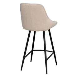Wohnen Hocker<Moderne Boucle Barstühle in Beige - Alberta (2er Set)