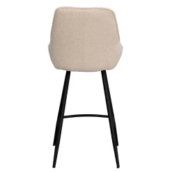 Wohnen Hocker<Moderne Boucle Barstühle in Beige - Alberta (2er Set)